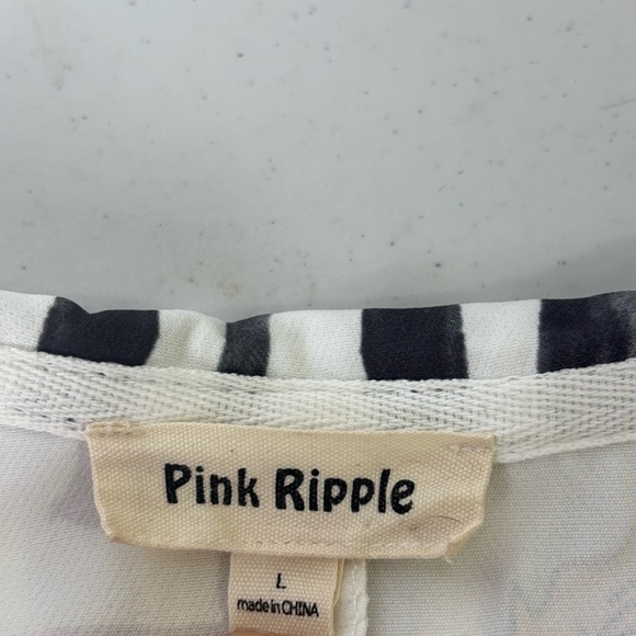 Pink Ripple Colorful Patterned Long Sleeve Dress - Picture 3 of 6